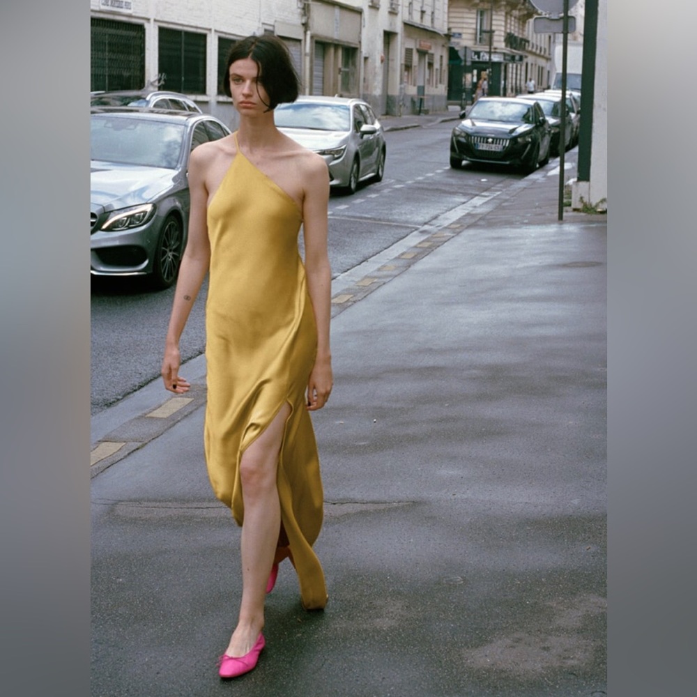 Asymmetric Satin Effect ZARA Dress